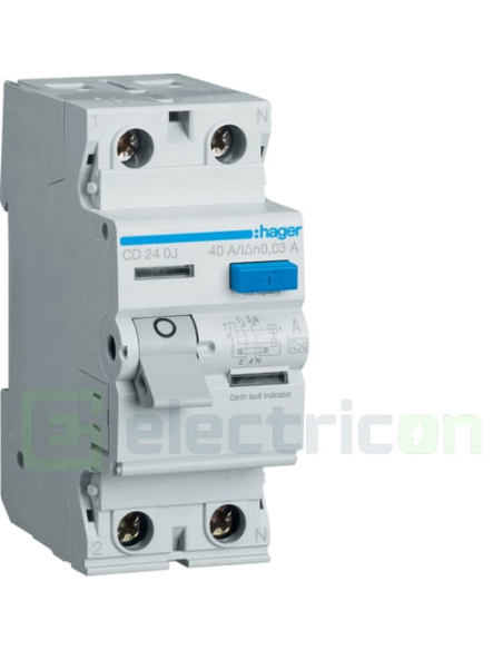 Intreruptor diferential 40A/30mA Hager - CD240J