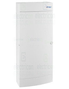 Tablou multimedia, aparent, 48 module (4x12), ușă albă, IP40, Schrack, BK080755 2