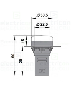 Lampa semnalizare LED verde 24VAC/DC Schrack 2