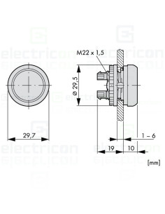 Buton comanda cu revenire plat negru Schrack MM216590 2