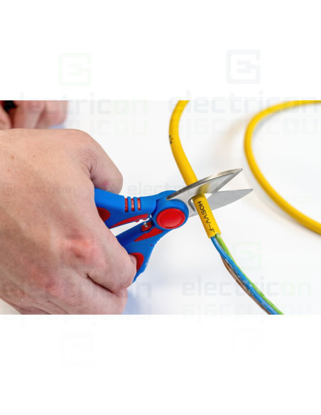 Foarfeca electrician pentru tăierea și dezizolarea cablurilor de Cu-Al si sertizarea ferulelor 0,5 la 6 mm, Weicon