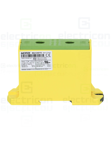 Clema de derivatie, 1P, fixare pe sina,240mmp, galben, Morek, MAA1240Y10