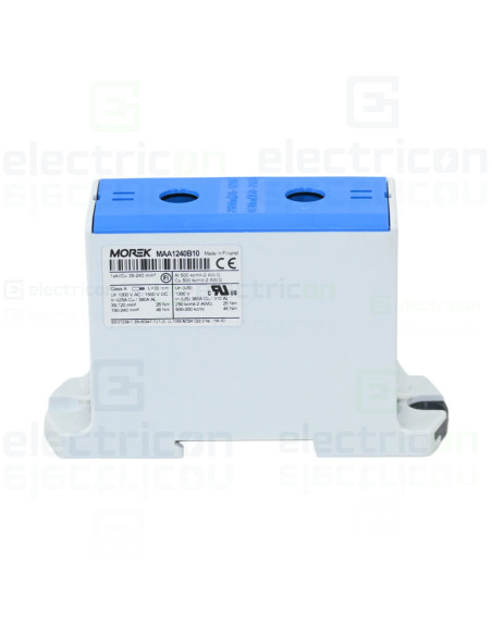 Clema de derivatie, 1P, fixare pe sina,240mmp, albastru, Morek, MAA1240B10