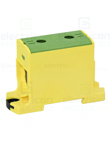 Clema de derivatie, 1P, fixare pe sina, 150mmp, galben/verde, Morek, MAA1150Y10
