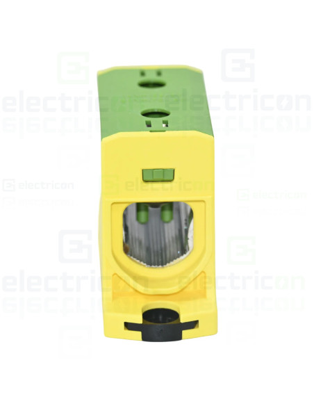Clema de derivatie, 1P, fixare pe sina, 150mmp, galben/verde, Morek, MAA1150Y10