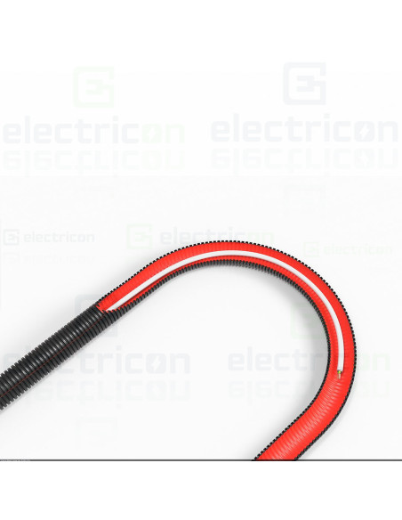 Copex tub protecție flexibil, pentru cabluri electrice, negru, rola 50 metri, 16mm, 750N, Duroflex Plus ISR, Kouvidis, 2050016