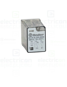 Releu industrial miniaturizat Finder 8 pini 230V 2CO 10A cu contacte AgNi pentru automatizare 2