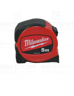 Ruletă profesională Milwaukee Slimline 5m cu bandă 25mm și design ergonomic compact
