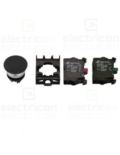 Pachet Buton Ciupercă Avarie Schrack cu Contact Auxiliar 1ND - Kit Complet Urgență Industrial