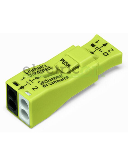 Conector pt deconectare corp iluminat, 02 poli, 4,00 mm2, galben