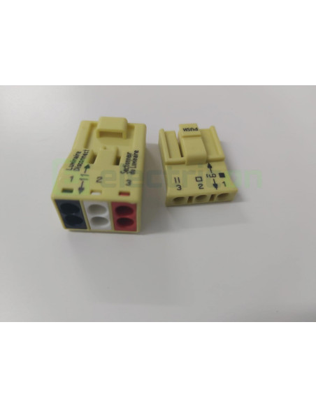 Conector pt deconectare corp iluminat, 3 poli, 4,00 mm2, galben