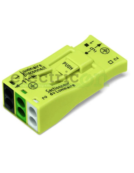 Conector pt deconectare corp iluminat, 3 poli, 4,00 mm2, galben