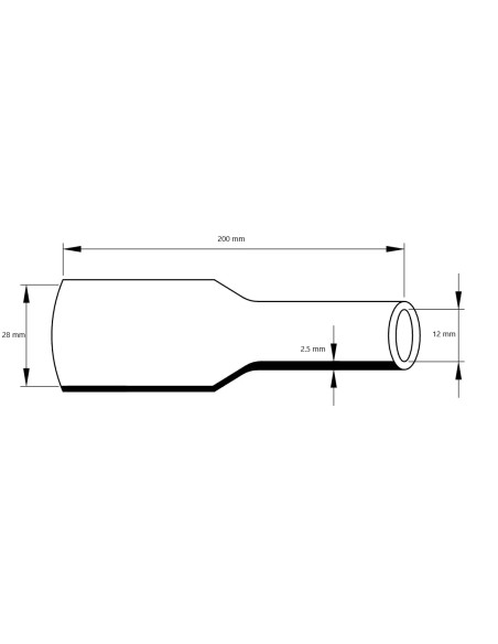 Tub Contractabil la rece, 28 12mm, L 200mm, Tracon Electric, HZS28-200