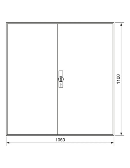 Dulap contor, 1100x1050x205 mm, IP44/54, 336 unități spațiale, Hager, universZ, ZB34S