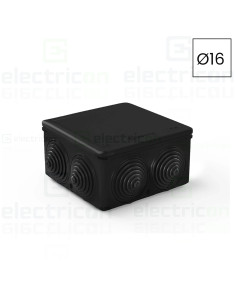 Cutie de jonctiune cu montaj aparent, cu garnituri de etansare, negru, Kouvidis, Durosol Plus ISR