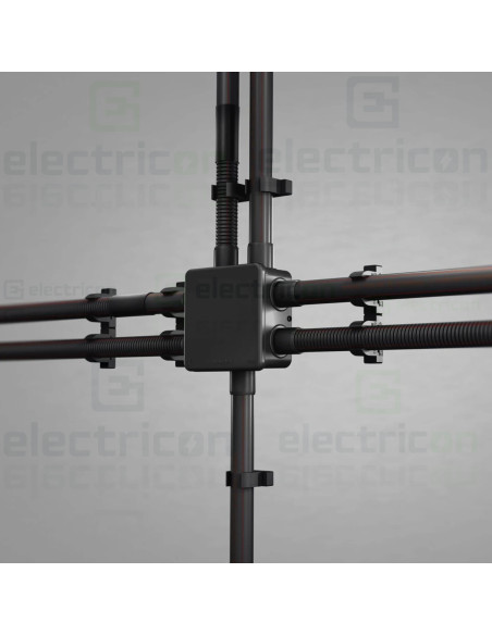 Cutie de jonctiune cu montaj aparent, cu garnituri de etansare, negru, Kouvidis, Durosol Plus ISR