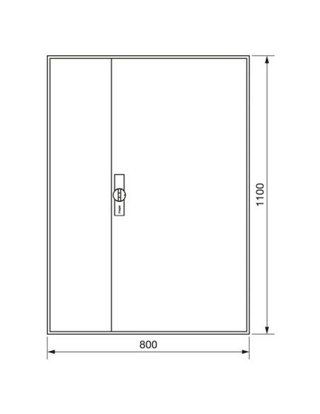 Dulap contor, 1100x800x205 mm, IP44/54, 252 unități spațiale, Hager, universZ, ZB33S