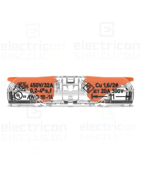 Clemă prelungire , cu clapetă în linie, 0.2 - 4 mm², Wago, 221-2411