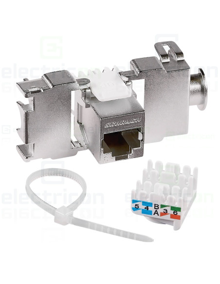 Modul RJ45 ecranat, 10Gbps, CAT6, Schrack, TOOLLESS Line, HSEMRJ6GWS