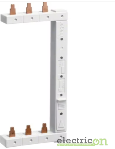 Bareta alimentare (busbar), 3P, tip pin, 3 module x 2 randuri, dreapta-vertical, 10mmp, 63A, Hager, KCL363R