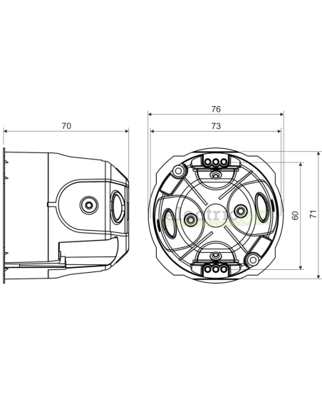 Doza aparataj, montaj gips-carton, 68x70, Kopos, KPRL 68-70/LD_NA