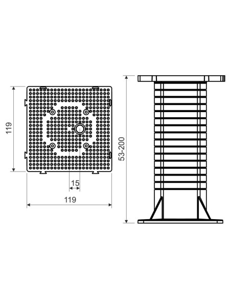 Doza,Platforma pentru corpuri de iluminat cu montare in izolatia termica, Kopos, MDZ_KB