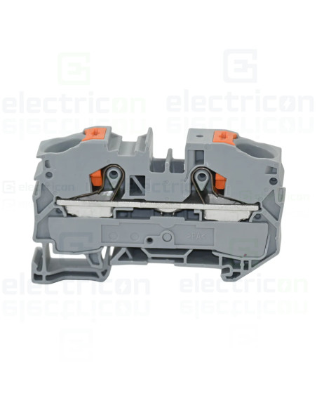 Clema șir, de trecere, 2 conexiuni, 16 mm², gri , TopJobs Push-In, Wago, 2216-1201