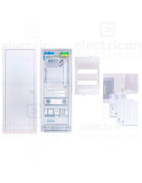Tablou combo (hibrid), incastrat, 60 module, (24 module curent + 36 module multimedia), IP30, Volta, Hager, VU602NWH