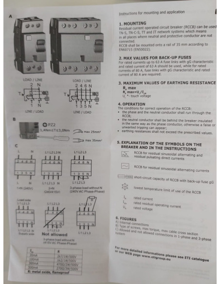 Intrerupator diferental RCCB, 40A, tip A, 300mA