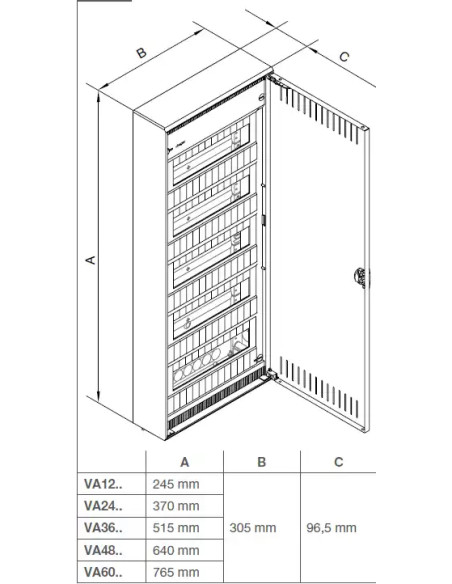 Tablou Volta aparent 12 module, 1x12, IP30, Hager, VA12B