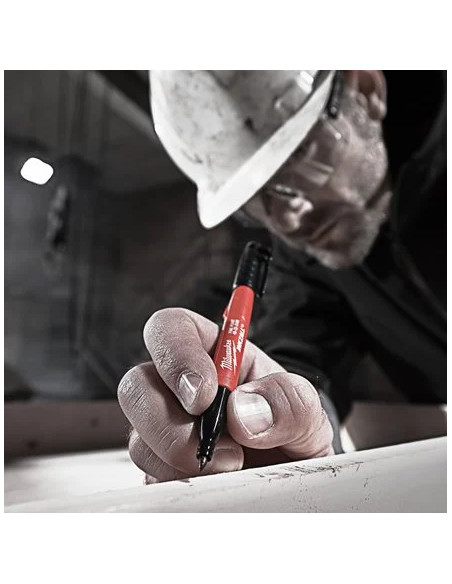 Marker rosu pentru santier INKZALL™, cu varf fin