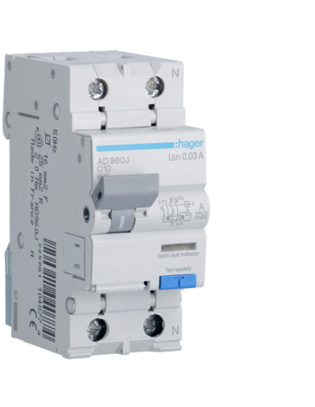 Siguranta RCBO 10A/30mA Schrack - AD960J