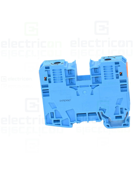 Clema sir WAGO de trecere cu 2 conductori pe sina, 35mm, albastru