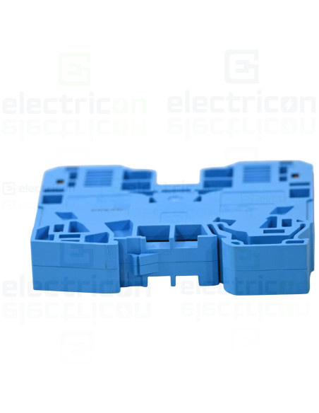 Clema sir WAGO de trecere cu 2 conductori pe sina, 35mm, albastru
