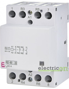 Contactor modular 4P 3-module 63A 2NO 2NC