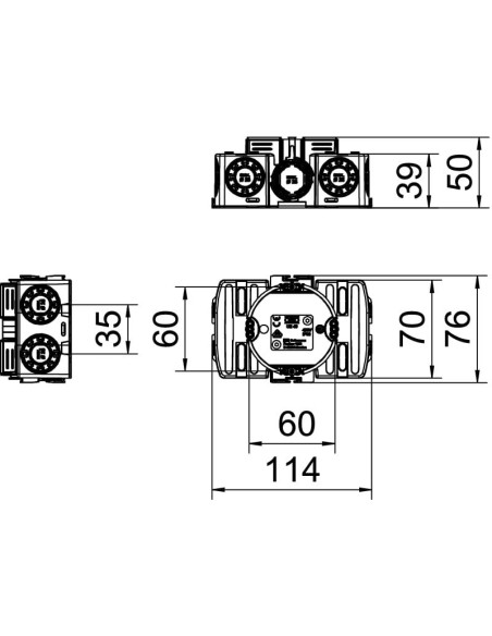 Doza aparataj, sub tencuială, UG 46, cu cleme lateral, Ø61 mm, OBO Bettermann,2003725