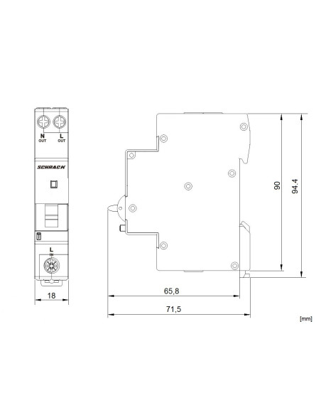 Disjunctor diferential, RCBO,Tip A, B 6 , 30mA,1P+N un modul, 6kA