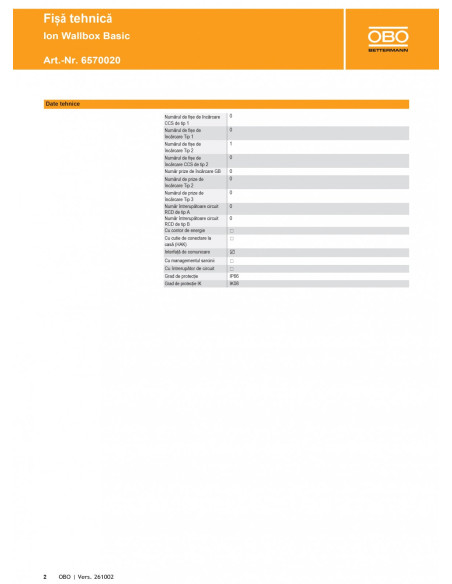 Statie de incarcare fixa, Ion Wallbox Basic, 22KW, type 2, cablu de incarcare 5m