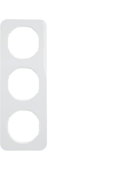 Rama aparataj, 3 module, verical, alb, Berker R.1, Hager, 10132189