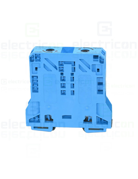 Clema sir WAGO de trecere cu 2 conductori pe sina, 50mm, albastru