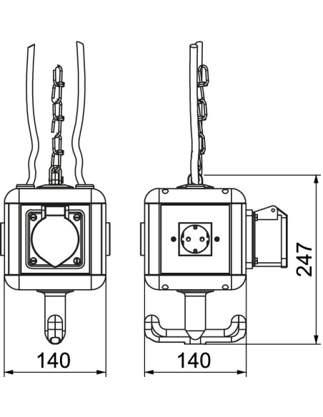 Unitate de alimentare cu 3 prize contact cu protecție și 1 CEE 16A, IP20, HoverCube OBO Bettermann, 6109804