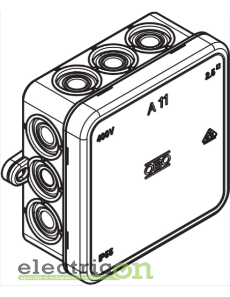 Doza ramnificație, peste tencuială, A 11, 75x75x35 mm, OBO Bettermann,2000342 