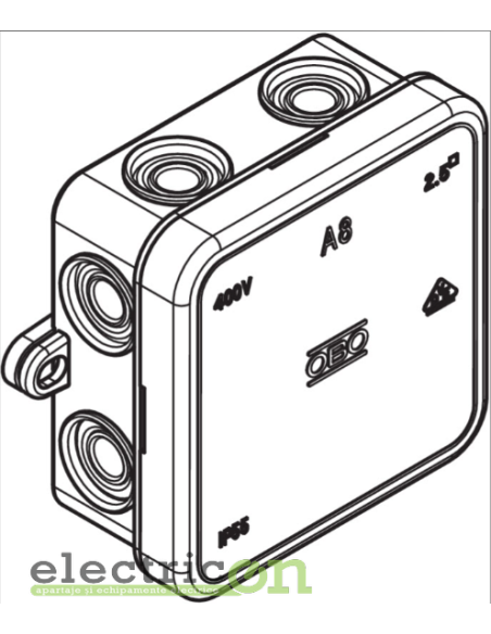 Doza ramnificație, peste tencuială, A 8, 65x65x32 mm, OBO Bettermann,2000016