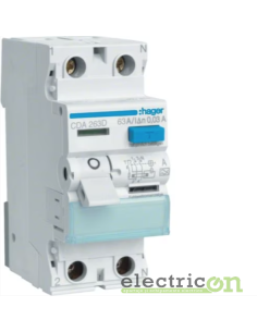 Disjunctor diferential 63A/30mA Hager - CDA263D