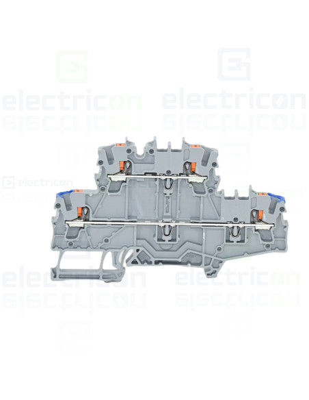 Clema șir, 2 etaje , 2 conexiuni, 2,5 mm²,gri,CAGE CLAMP, Wago, 2202-2702