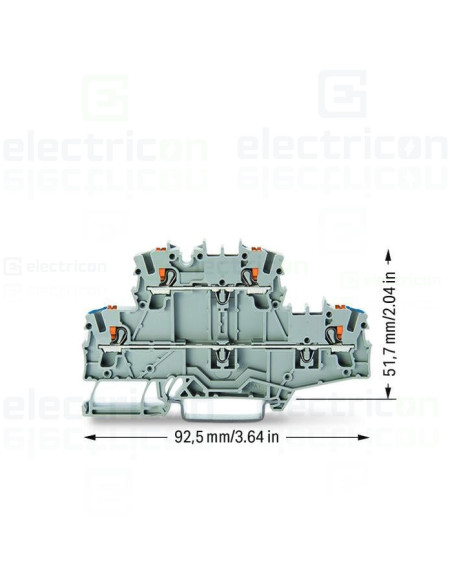 Clema șir, 2 etaje , 2 conexiuni, 2,5 mm²,gri,CAGE CLAMP, Wago, 2202-2702