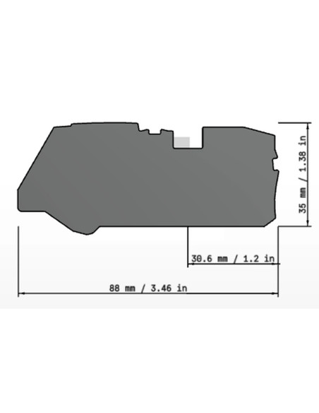 Element terminal pentru cleme sir seria Wago 2110 (2 conexiuni), gri, grosime 1mm, Wago, 2110-1291