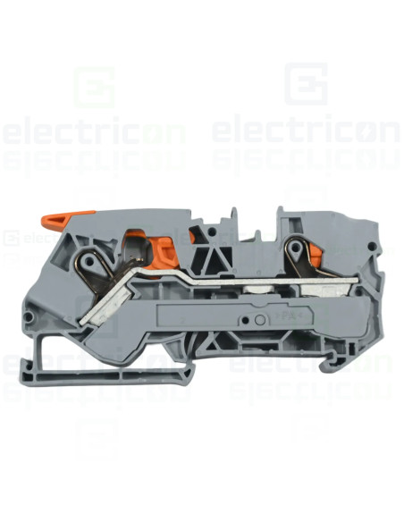 Clema șir, cu pârghie și buton, 2 conexiuni, 10 mm²,gri,TopJobs Clamp, Wago, 2110-5201