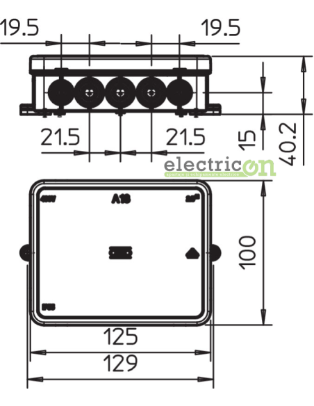 Doza ramnificație, peste tencuială, A 18 HF RW, 115x90x35 mm, OBO Bettermann, 2000422