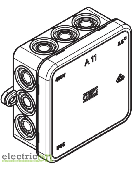 Doza ramnificație, peste tencuială, A 11 HF RW, 75x75x35 mm, OBO Bettermann, 2000180